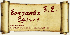 Borjanka Egerić vizit kartica